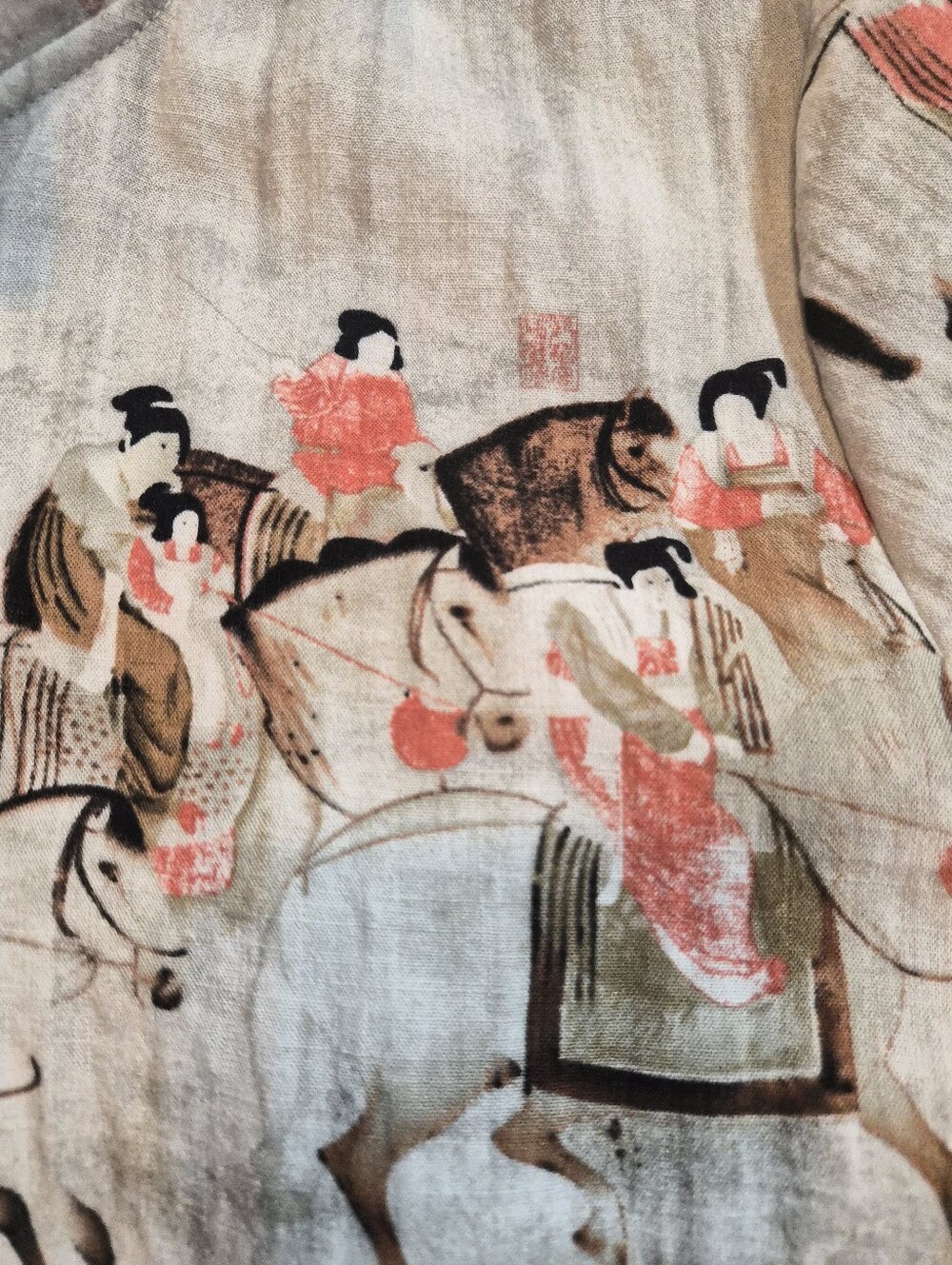 Soft Surroundings Song Dynasty top/ tunic size Large Horses - Picture 8 of 9